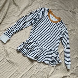 Anthropologie T.La Paramount Stripe Peplum Sweater